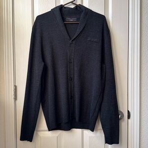 Air Canada Employee Men’s Classic Cardigan Front Button Closure Medium Gray